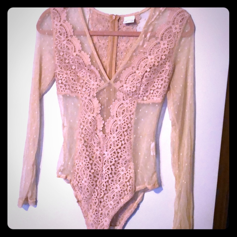 Nude lace bodysuit